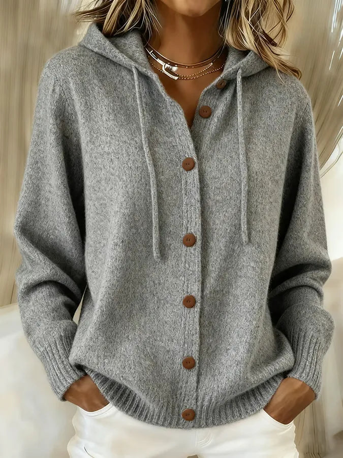 Eloise | Cozy Button Cardigan Hoodie