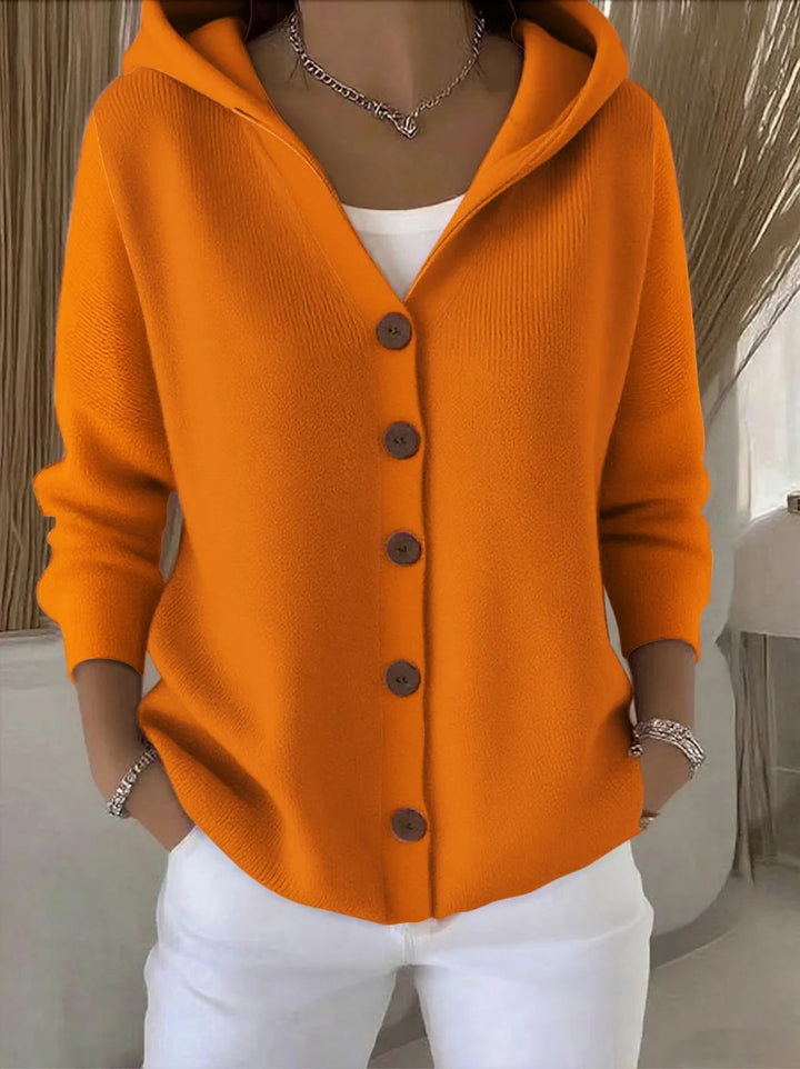 Cassandra | Hooded Button-Up Knit Cardigan