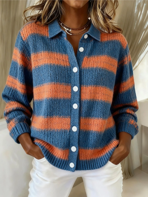 IRIS | STRIPED KNITTED CARDIGAN