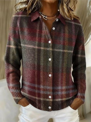 HELENA | CLASSIC PLAID CARDIGAN