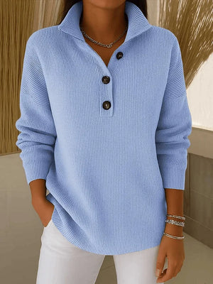 CATHERINE | V-NECK POLO SWEATER
