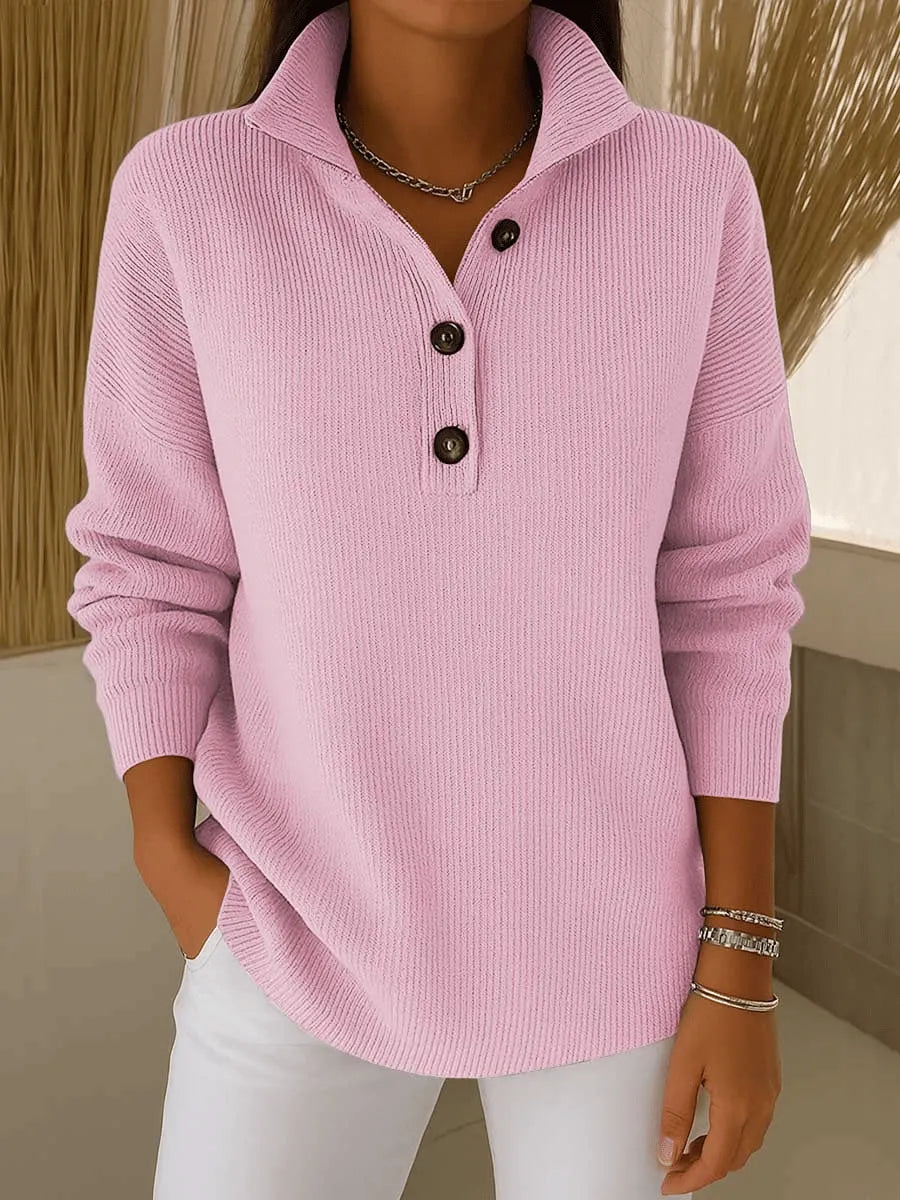 Catherine | V-Neck Polo Sweater