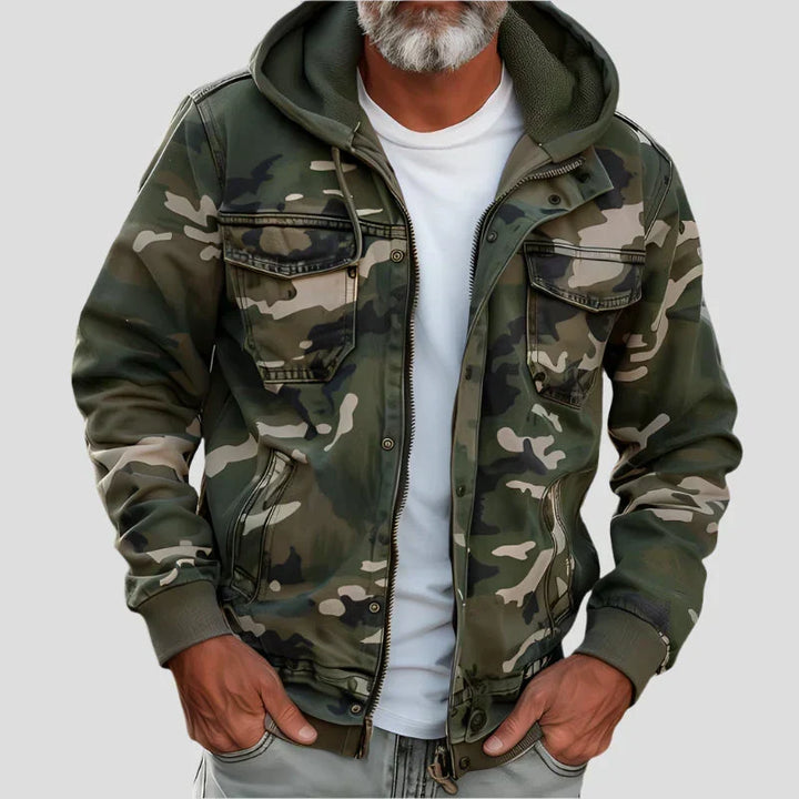 DAXTON | RUGGED CAMO HOODED UTILITY JACKET