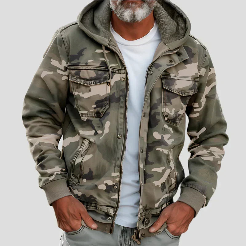 DAXTON | RUGGED CAMO HOODED UTILITY JACKET