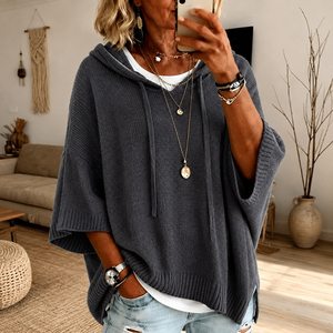 LUCY | CHARCOAL PONCHO SWEATER