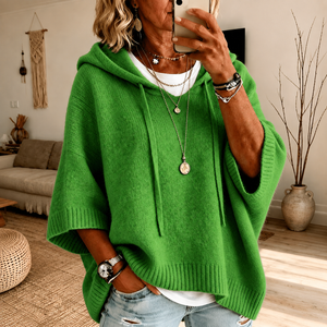 MEGAN | GREEN PONCHO SWEATER