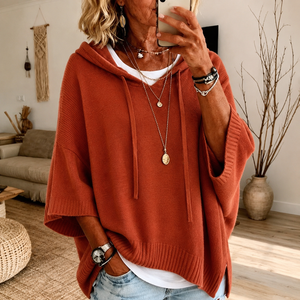 SKYLAR | TERRACOTTA PONCHO SWEATER