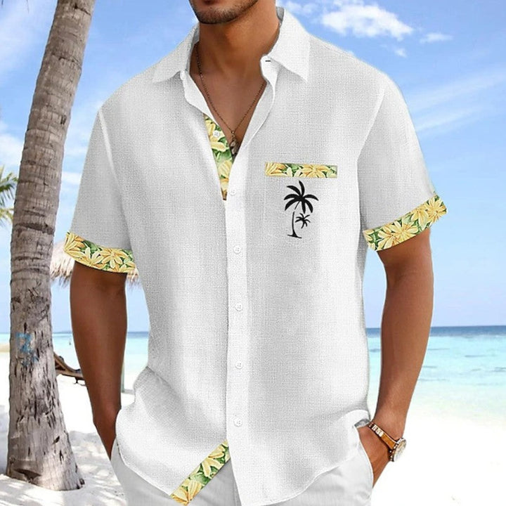 ENZO | TROPICAL TRIM RESORT SHIRT