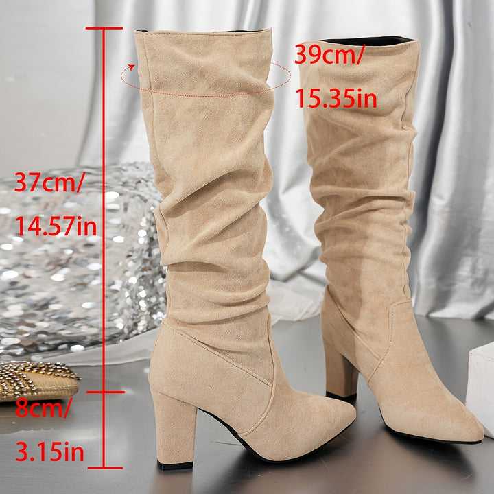 Sofía | Slouch Pointed-Toe Heeled Boots