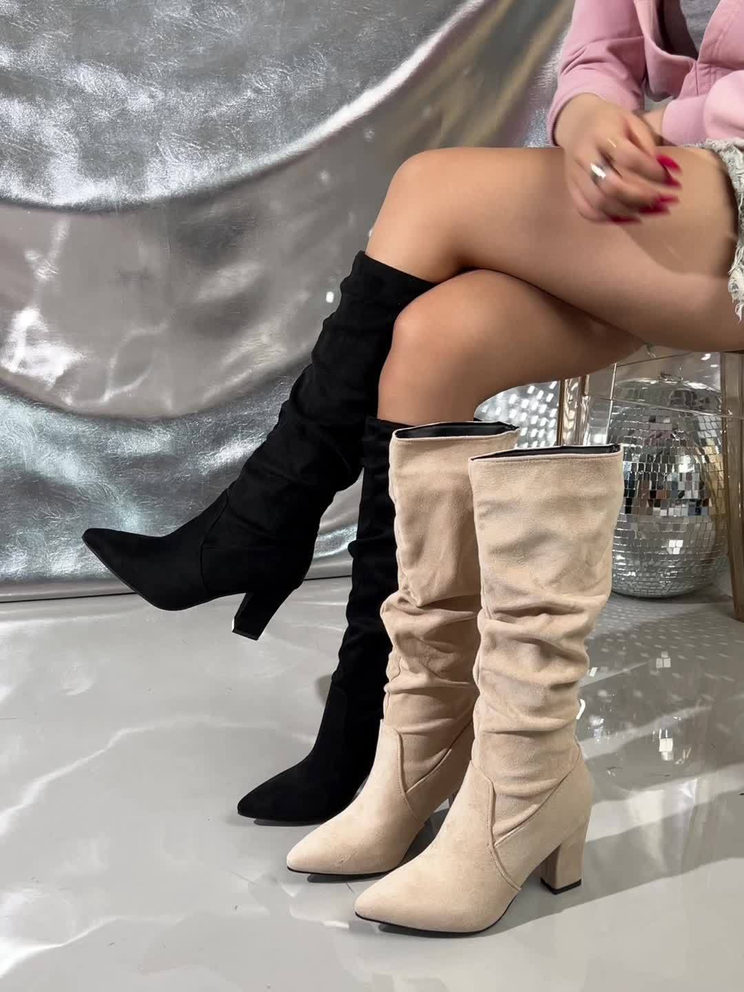 Sofía | Slouch Pointed-Toe Heeled Boots