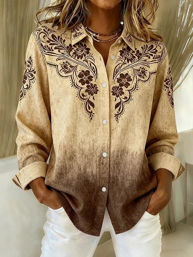 Sydney | Vintage Western Floral Button Blouse