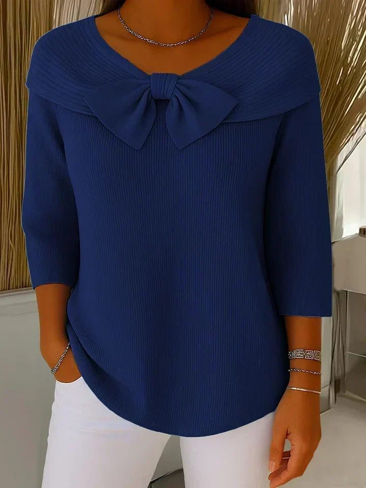 Elise | Sweater with Bow and Round Neckline