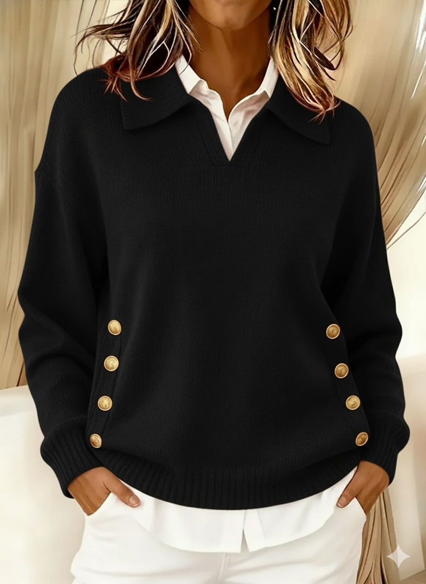 Celeste | V-Neck Sweater with Collar