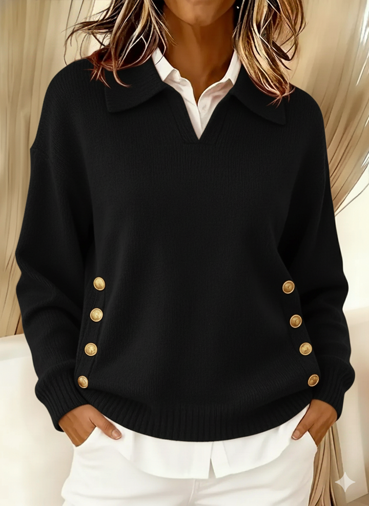 Celeste | V-Neck Sweater with Collar