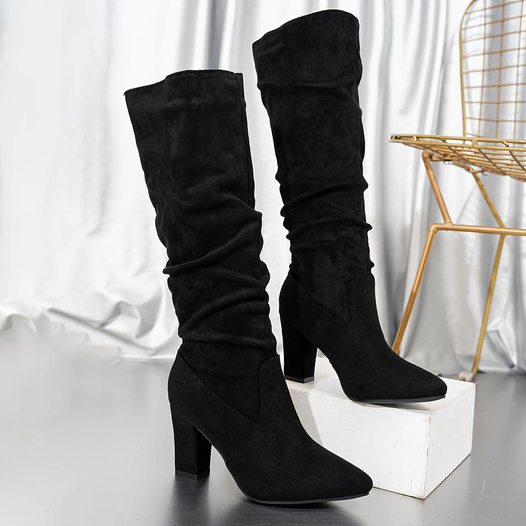 Sofía | Slouch Pointed-Toe Heeled Boots