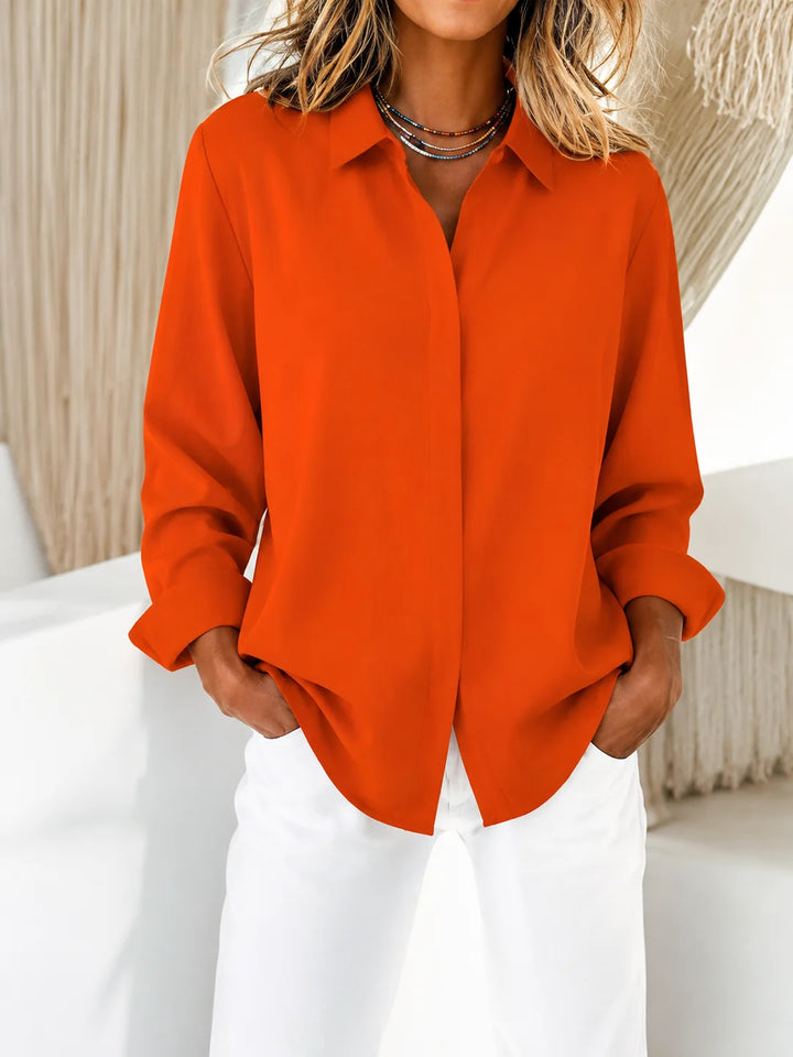 LEAH | CASUAL LOOSE FIT COLLARED BLOUSE