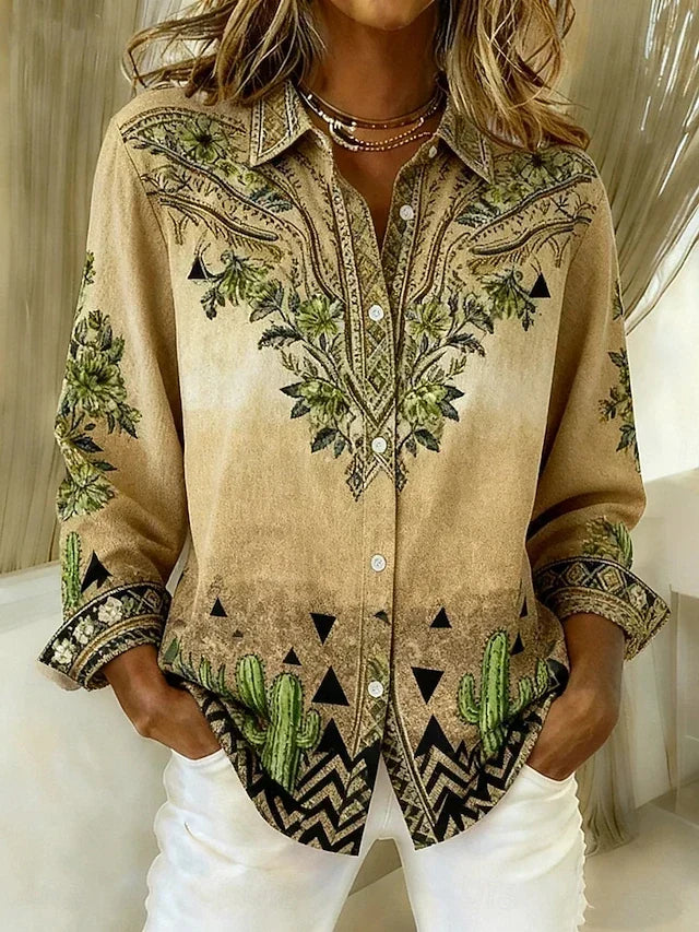 Sydney | Vintage Western Floral Button Blouse