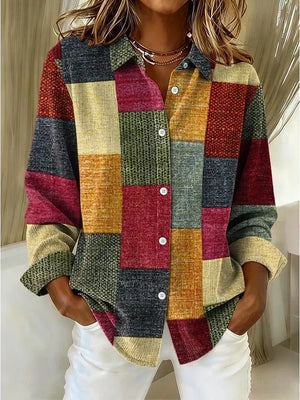 STEPHANIE | VINTAGE PATCHWORK BUTTON FRONT BLOUSE