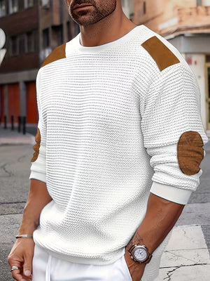 NOLAN | CASUAL PATCH WAFFLE KNIT SWEATSHIRT