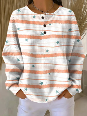 CRYSTAL | SWEATER WITH STRIPES AND STAR PATTERN