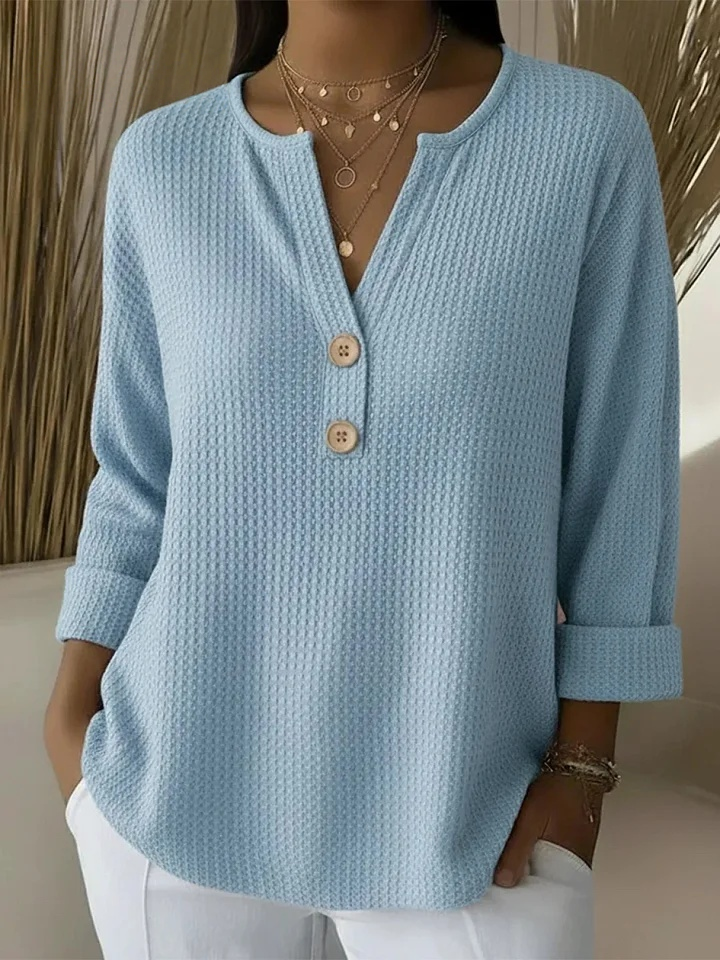 Eva | Henley Button Top