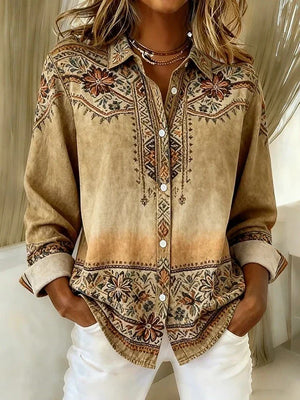 HEATHER | VINTAGE FLORAL BUTTON FRONT BLOUSE