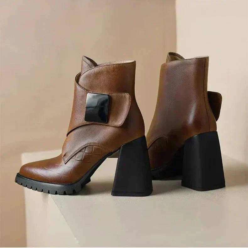 Rosa | Ankle Block Heel With Strap Detail