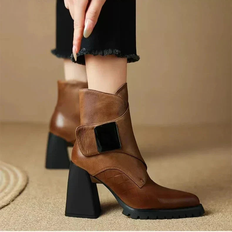 Rosa | Ankle Block Heel With Strap Detail