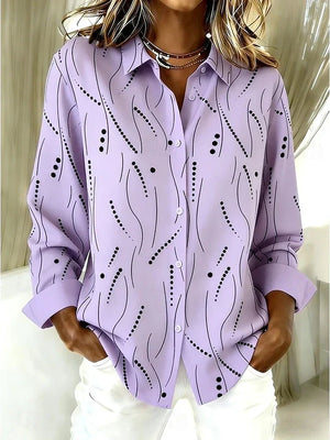 MICHELLE | CASUAL ABSTRACT PRINT BUTTON BLOUSE