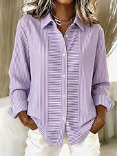 Morgan | Casual Striped Button Front Blouse