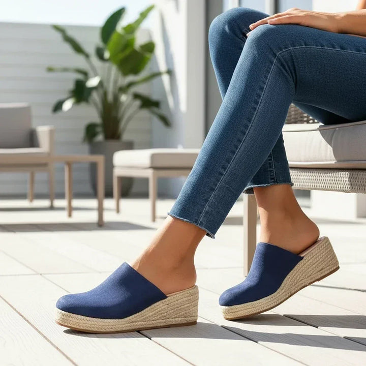 RAQUEL | ORTHOPEDIC WEDGE MULE SANDALS