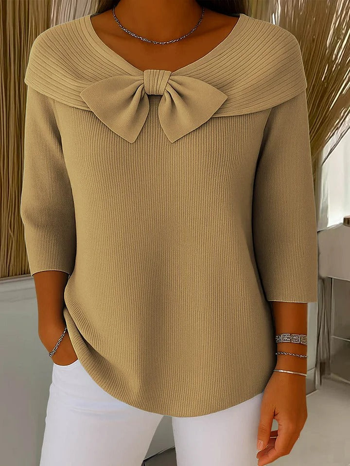 Elise | Sweater with Bow and Round Neckline