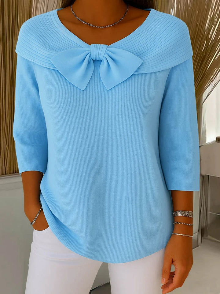 Elise | Sweater with Bow and Round Neckline