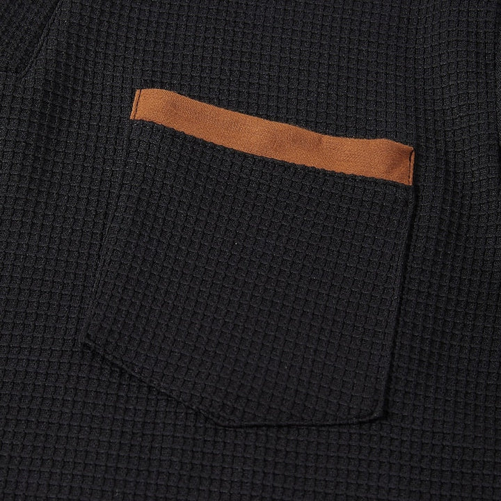 RHYS | TEXTURED LONG-SLEEVE HENLEY SHIRT