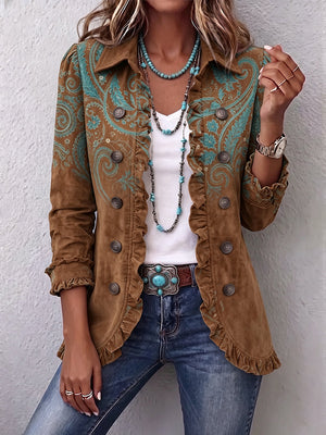 BEATRICE | PAISLEY PRINT RUFFLE JACKET