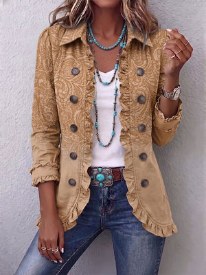 ALANA | WESTERN PATTERN PRINT RUFFLE JACKET
