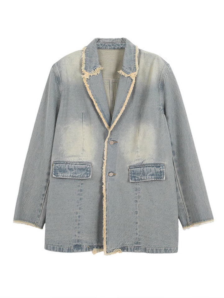 Adriana | Vintage-Style Oversized Blazer with Raw Edges