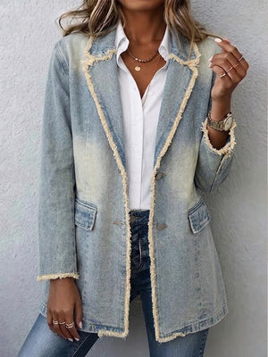 ADRIANA | VINTAGE-STYLE OVERSIZED BLAZER WITH RAW EDGES