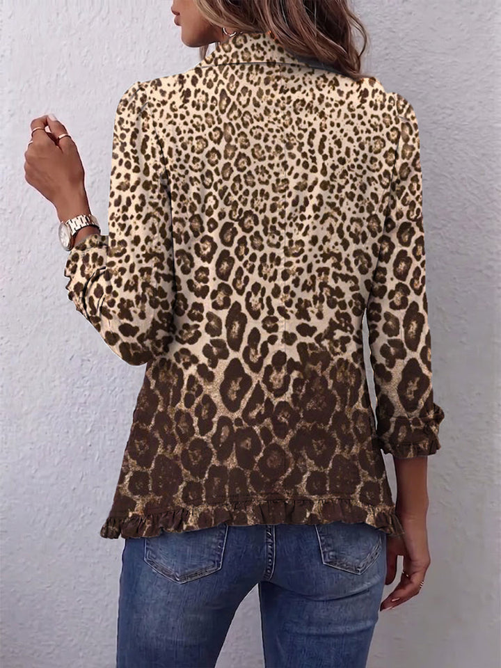 Amara | Leopard Print Ruffled Jacket
