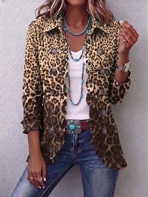 AMARA | LEOPARD PRINT RUFFLED JACKET
