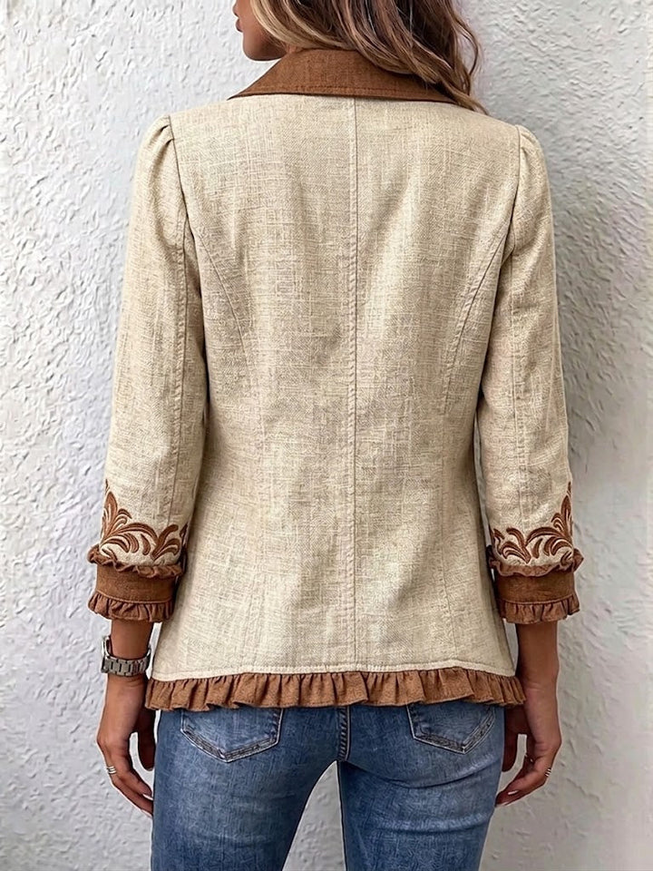 Alaina | Vintage Bohemian Floral Ruffled Jacket