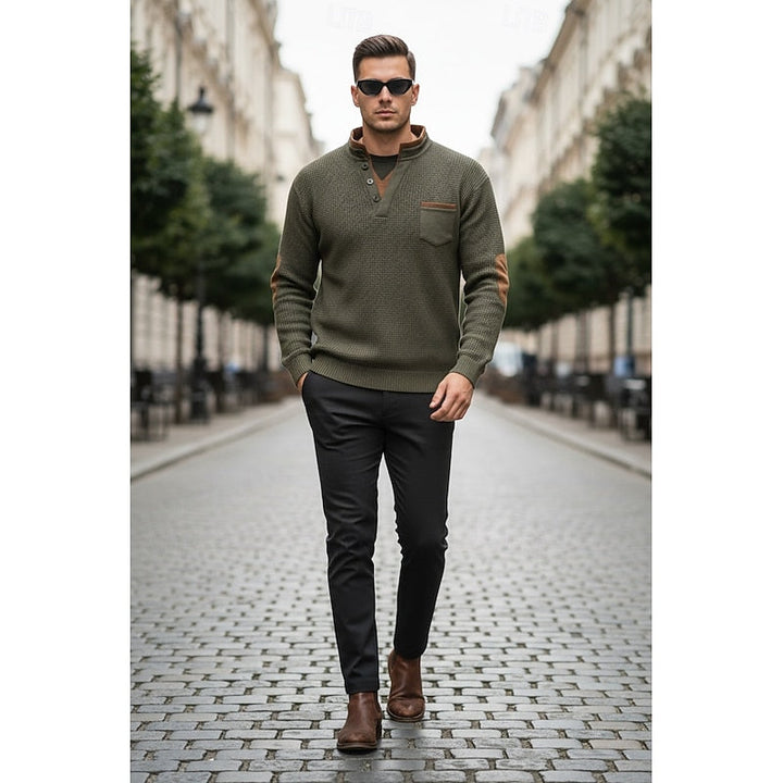 RHYS | TEXTURED LONG-SLEEVE HENLEY SHIRT