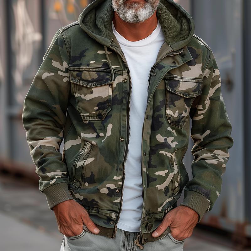 DAXTON | RUGGED CAMO HOODED UTILITY JACKET