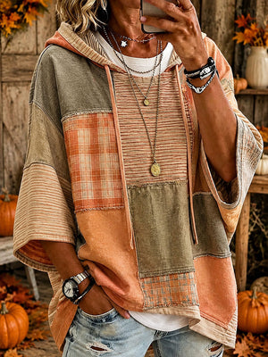 HANNAH | AUTUMN PATCHWORK OVERSIZED HOODIE