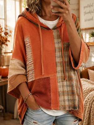 ELIZABETH | AUTUMN PATCHWORK OVERSIZED HOODIE
