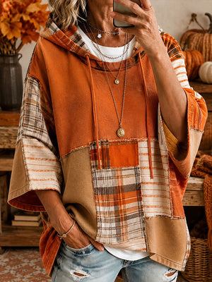 RILEY | AUTUMN PATCHWORK OVERSIZED HOODIE