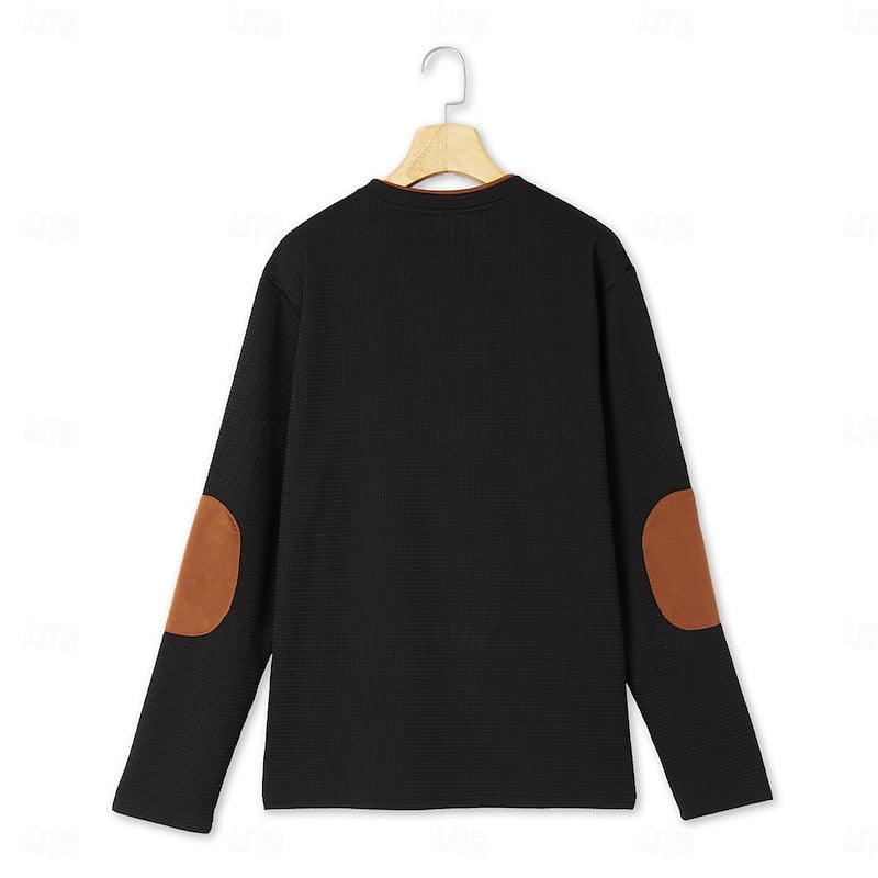 RHYS | TEXTURED LONG-SLEEVE HENLEY SHIRT